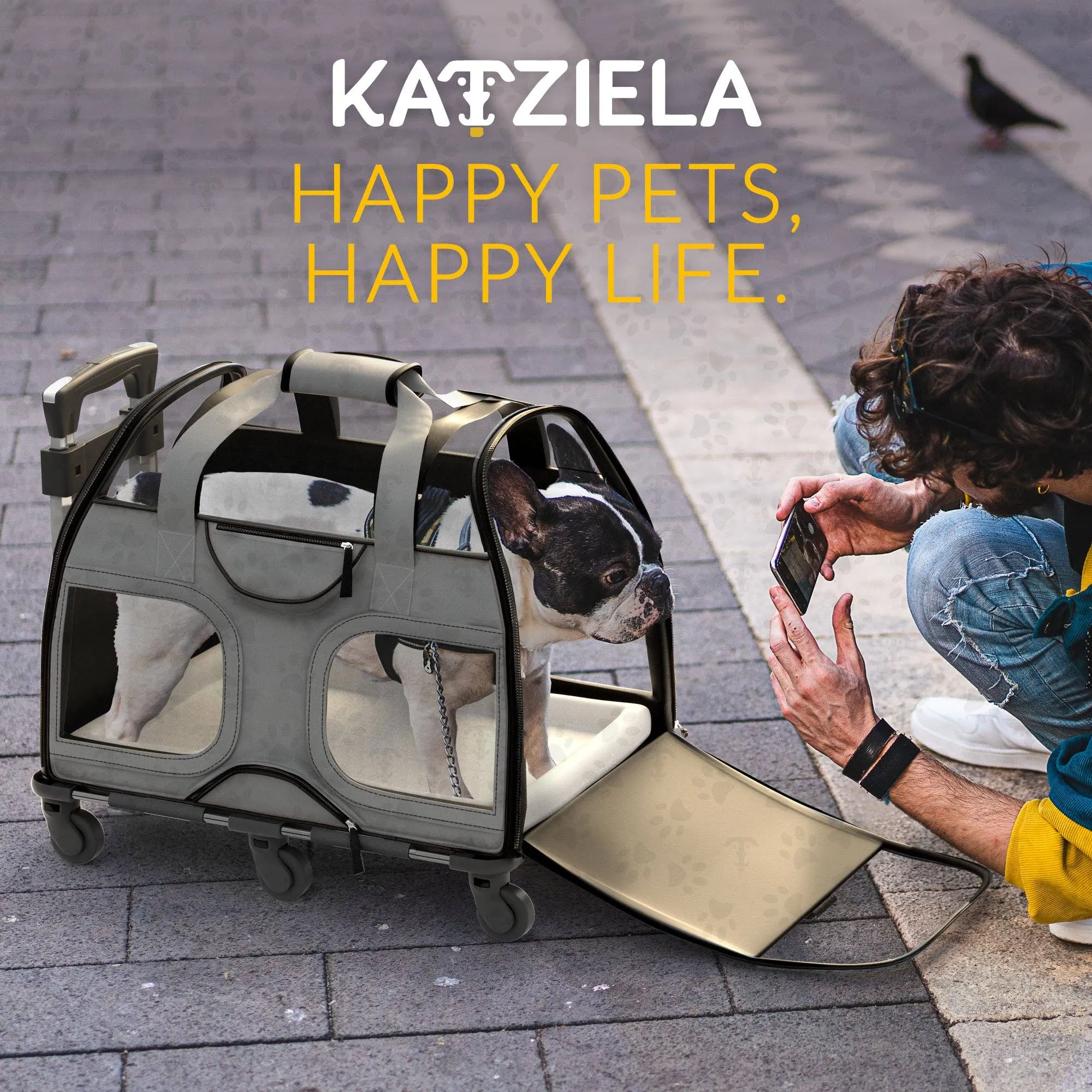 Katziela - Luxury Rider Pet Carrier with Removable Wheels - 4 Colors