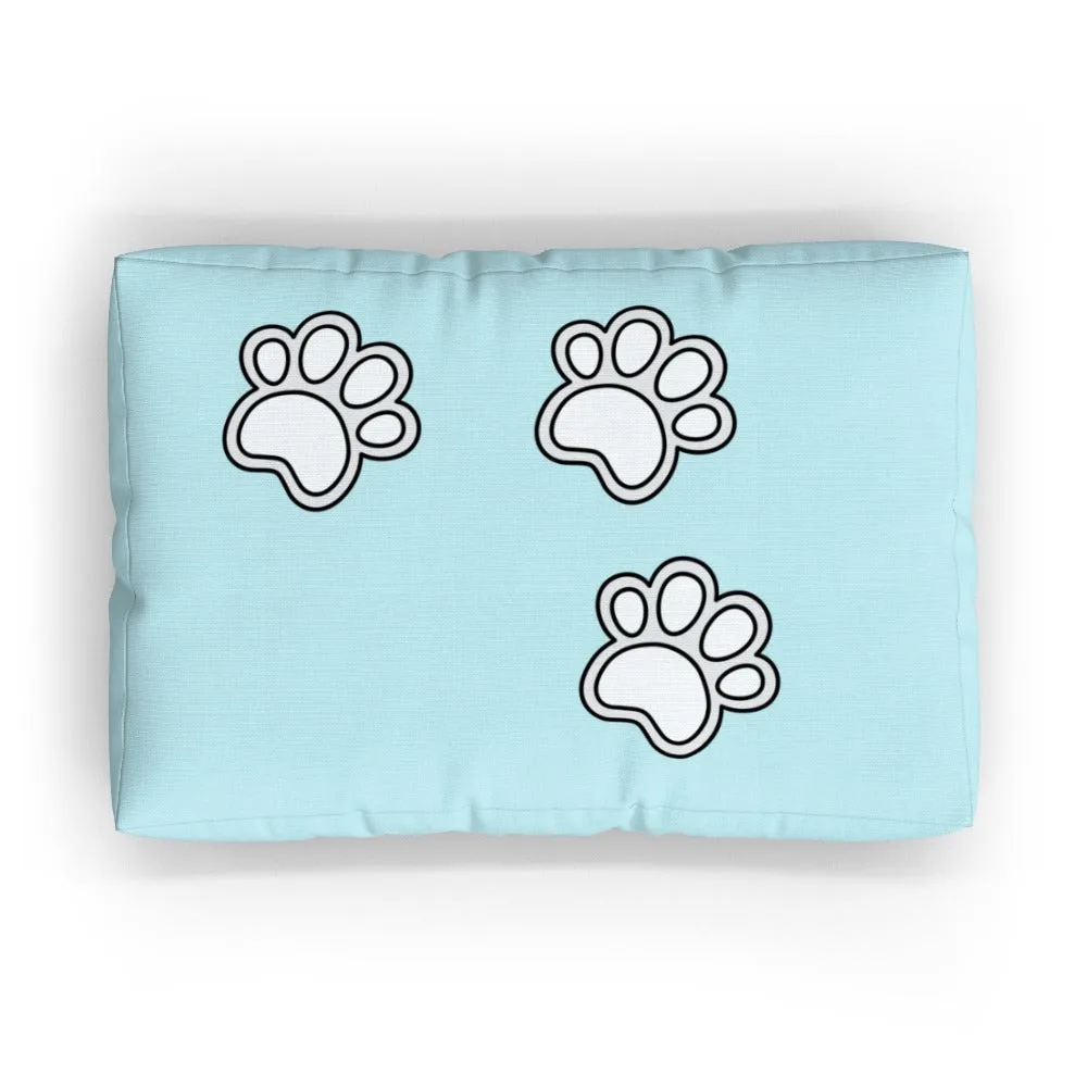 Pet Bed - Paws on Light Blue